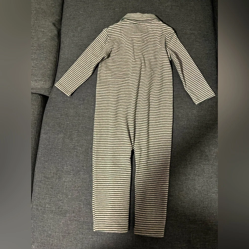 ME & HENRY GREEN STRIPE ROMPER Kingston Polo Romper Stripe